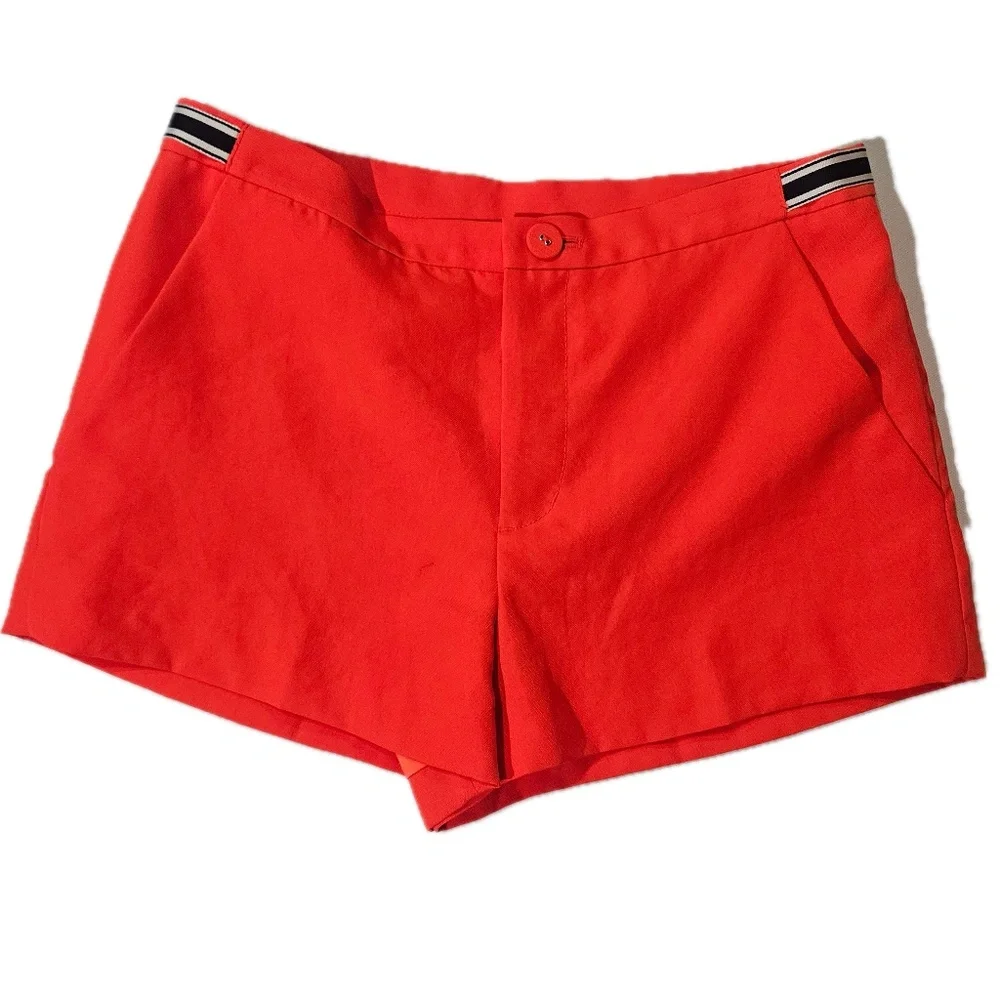 Juicy Couture Shorts Womens 2 Orange Chino Flat Front Zip‎ Lined Pockets Summer